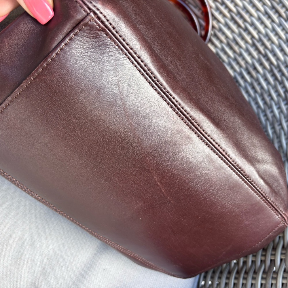 Authentic Chanel Brown Tortoise Shell Leather Buc… - image 8